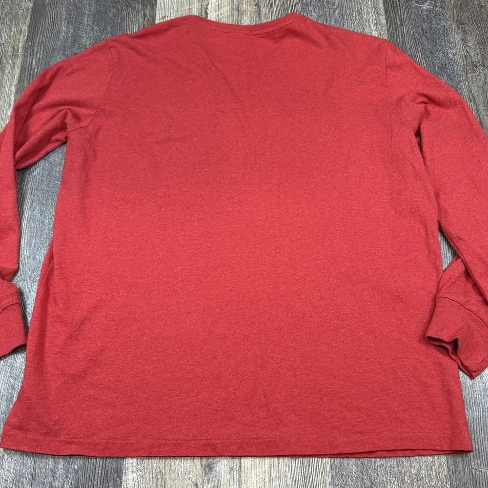 Polo Ralph Lauren Mens Large Long Sleeve T-Shirt Red Heather Pony Logo Crew Neck